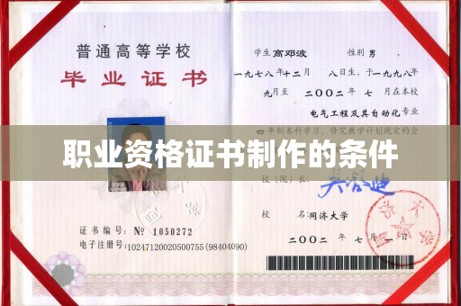 平阳职业资格证书制作的条件