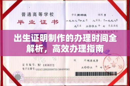 平阳出生证明制作的办理时间全解析，高效办理指南